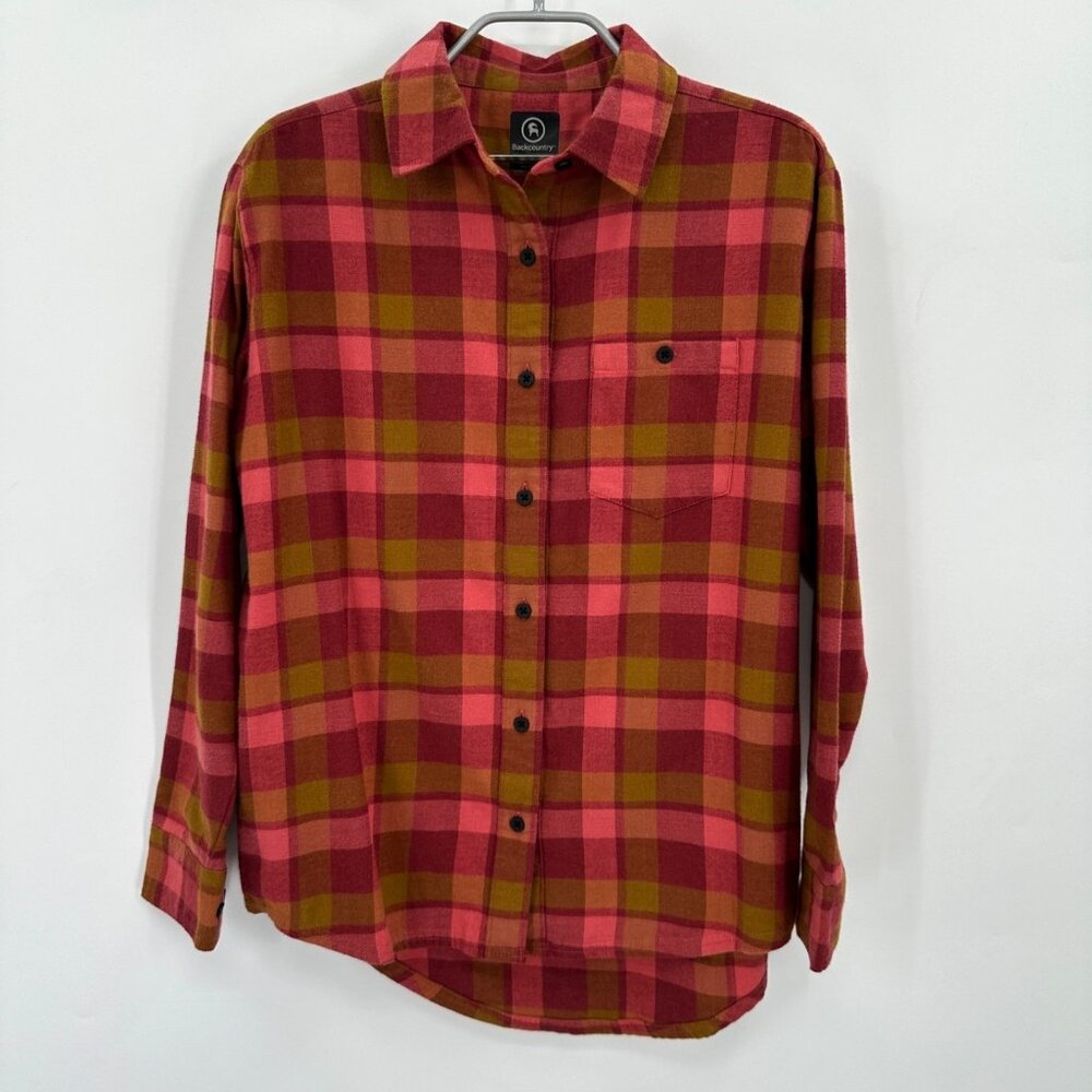 Backcountry Women's Fendler Flannel Button Down Shirt sz XS Tanager Plaid